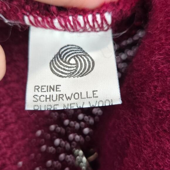 Geiger Austria Pure New Wool Button Front Blazer Lady Jacket Cardigan Knit Berry - Picture 6 of 9